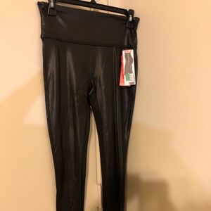 Faux Leather Spanx - Black